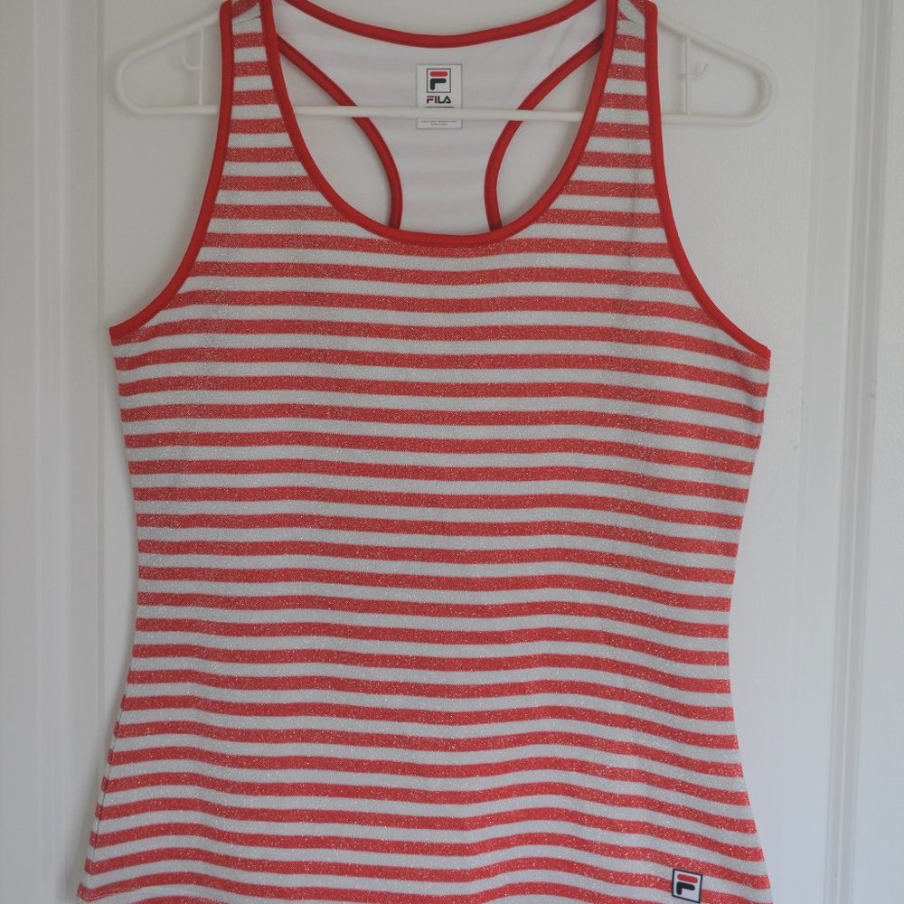 Fila M red/white striped tank